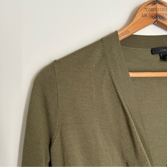 J.Crew Merino Wool Wrap Sweater in olive green - Picture 4 of 6